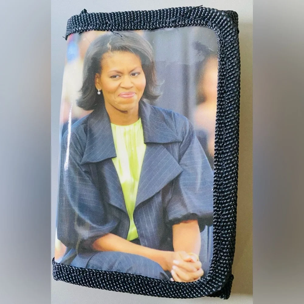 Michelle Obama Black Tri-Fold‎ Wallet 2008